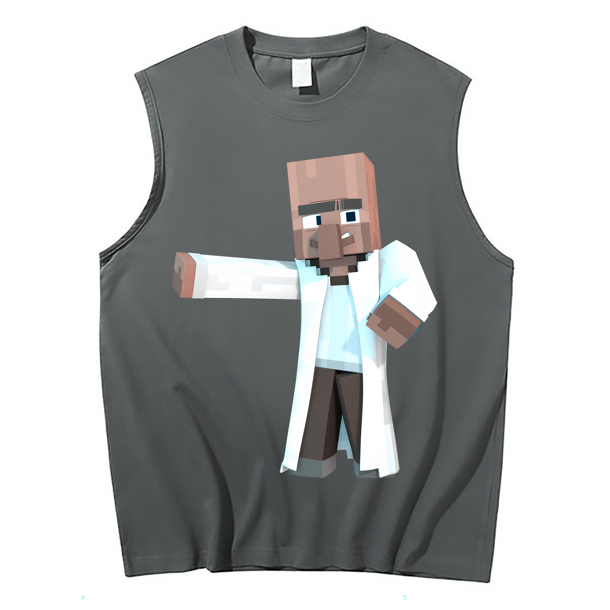 （画像用） マインクラフト ブロックの世界 Minecraft MC Block world コットン100％タンクトップ（フロントプリント）